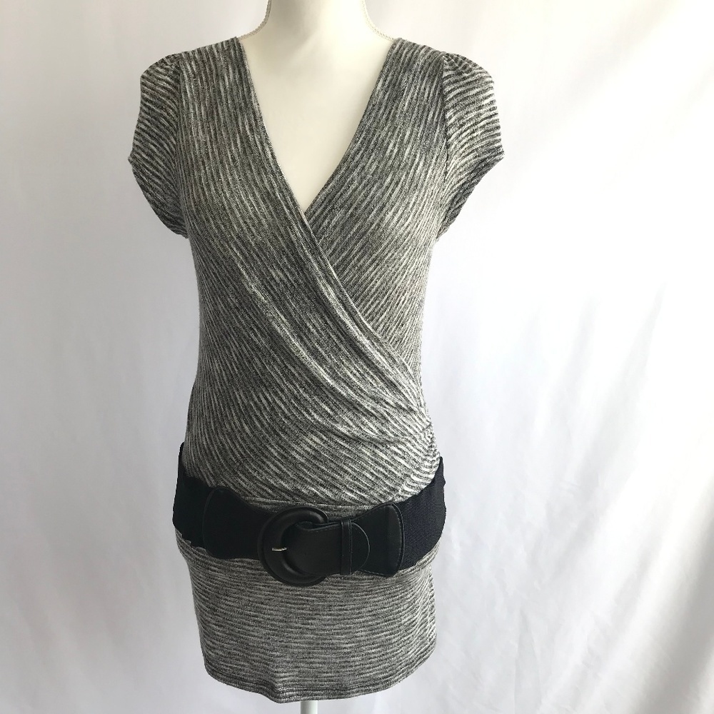 Rennes Gray Mini Short Sleeve Dress